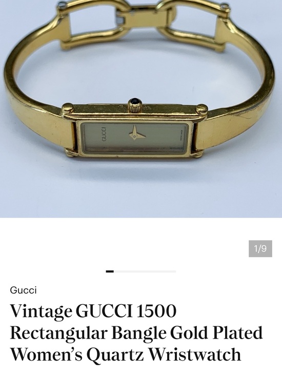Gucci Accessories - Gucci Gold-Tone Rectangular Bangle Watch